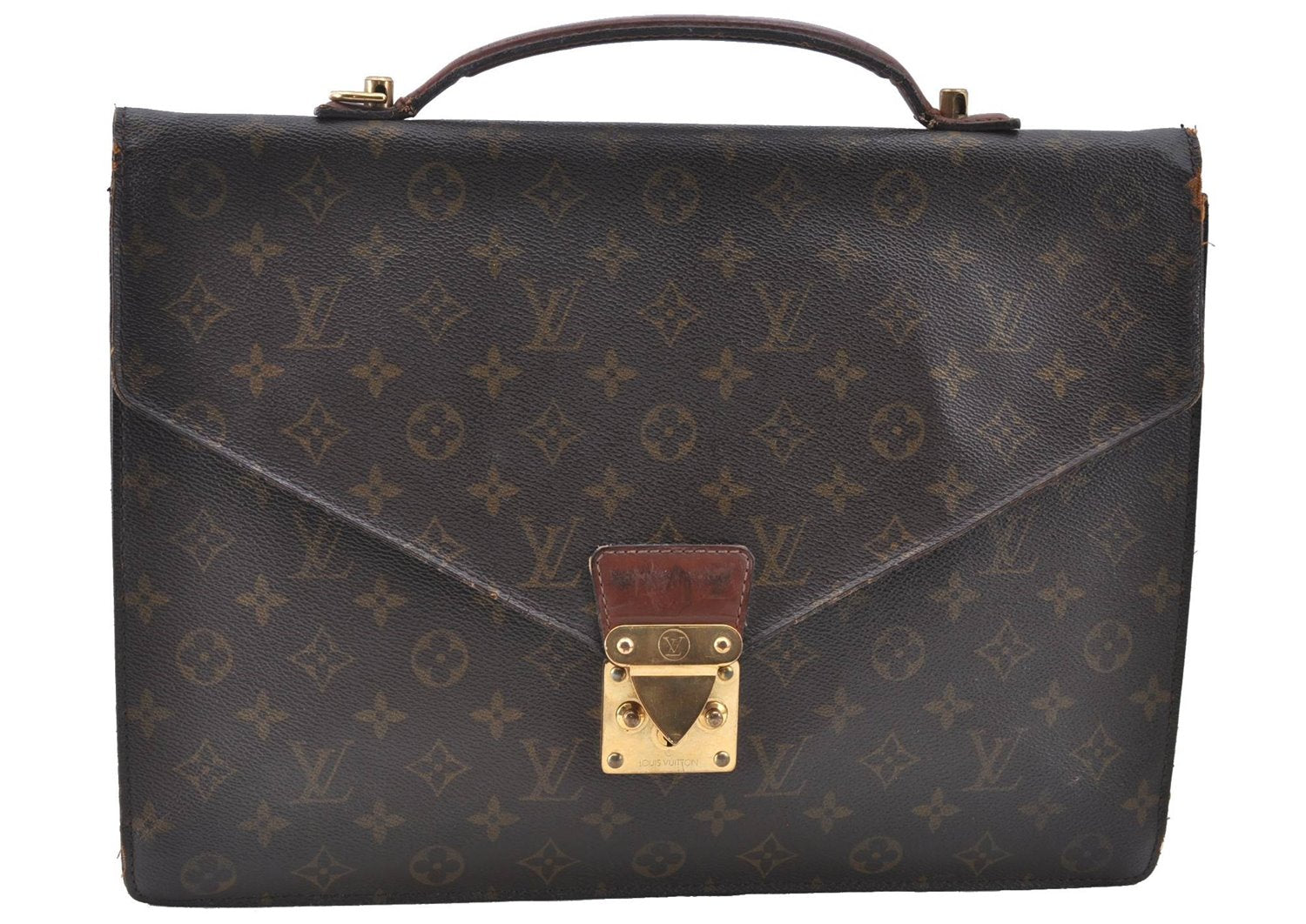 LOUIS VUITTON Monogram Porte Documents Bandouliere M53338 Briefcase Junk H7950