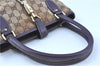 Auth GUCCI New Jackie Tote Hand Bag GG Canvas Leather 145817 Brown Purple H7956