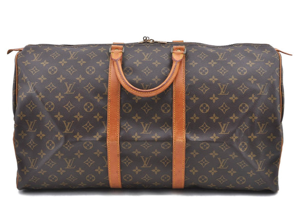 Authentic LOUIS VUITTON Monogram Keepall 55 Boston Bag M41424 LV Junk H7966