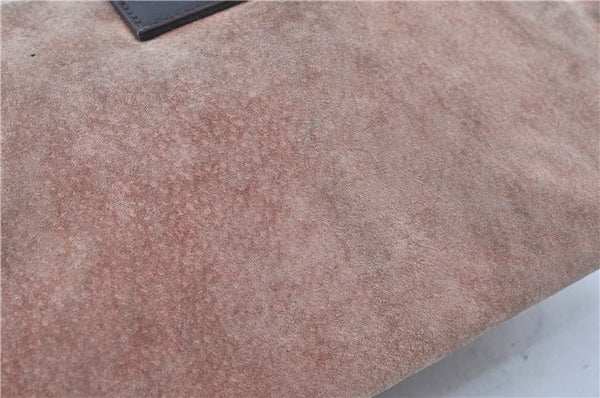 Authentic FENDI Mamma Baguette Shoulder Hand Bag Suede Leather Pink H7998