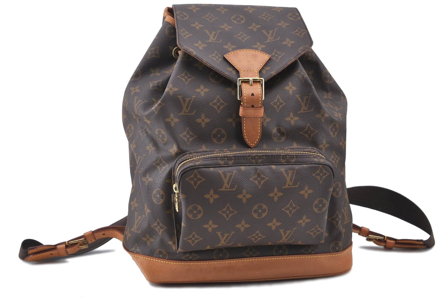 Authentic LOUIS VUITTON Monogram Montsouris GM Backpack M51135 LV H8001