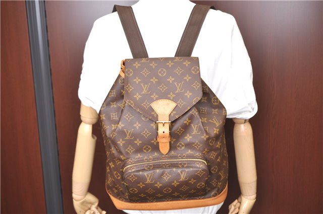 Authentic LOUIS VUITTON Monogram Montsouris GM Backpack M51135 LV H8001