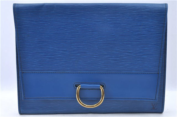 Authentic LOUIS VUITTON Epi Iena 32 Clutch Bag Blue M52715 LV H8011