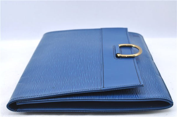 Authentic LOUIS VUITTON Epi Iena 32 Clutch Bag Blue M52715 LV H8011