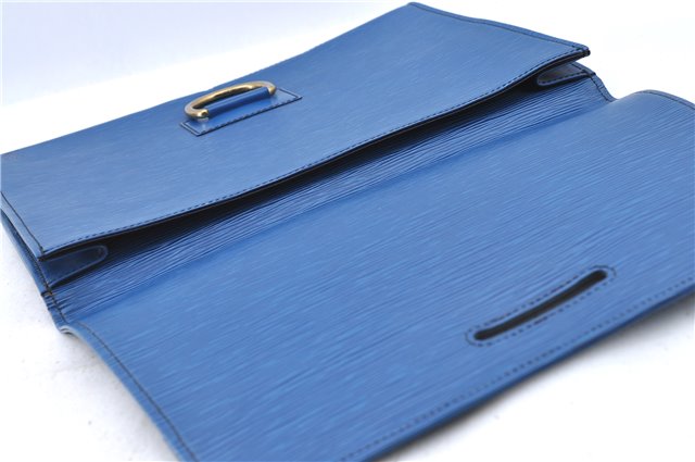 Authentic LOUIS VUITTON Epi Iena 32 Clutch Bag Blue M52715 LV H8011
