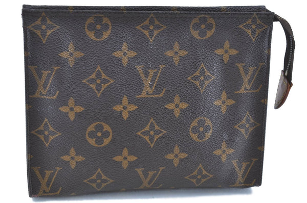 Auth LOUIS VUITTON Monogram Poche Toilette 19 Cosmetics Pouch M47544 Junk H8013