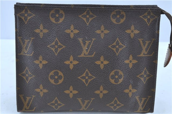 Auth LOUIS VUITTON Monogram Poche Toilette 19 Cosmetics Pouch M47544 Junk H8013