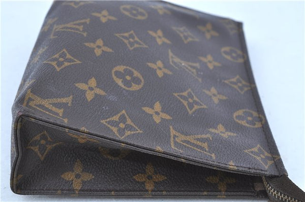 Auth LOUIS VUITTON Monogram Poche Toilette 19 Cosmetics Pouch M47544 Junk H8013