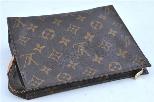 Auth LOUIS VUITTON Monogram Poche Toilette 19 Cosmetics Pouch M47544 Junk H8013