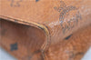 Authentic MCM Visetos Leather Vintage Clutch Hand Bag Purse Brown H8015