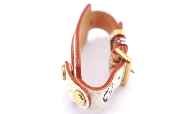 Auth LOUIS VUITTON Monogram Multicolor Bracelet Porto Adrdess M92594 White H8026