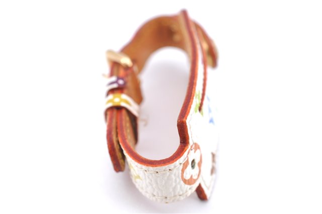 Auth LOUIS VUITTON Monogram Multicolor Bracelet Porto Adrdess M92594 White H8026