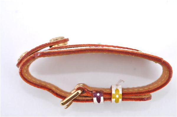 Auth LOUIS VUITTON Monogram Multicolor Bracelet Porto Adrdess M92594 White H8026