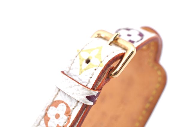 Auth LOUIS VUITTON Monogram Multicolor Bracelet Porto Adrdess M92594 White H8026