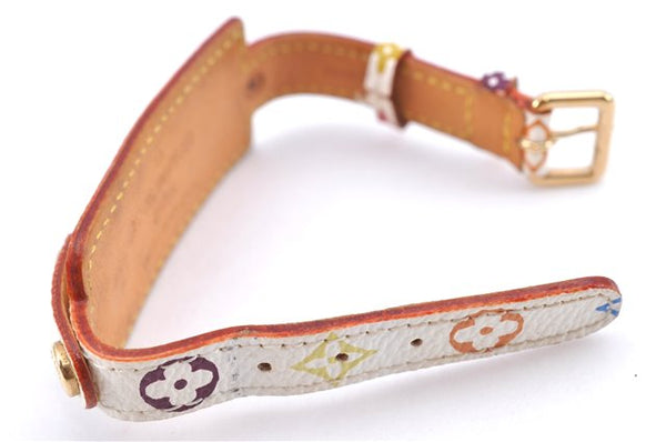 Auth LOUIS VUITTON Monogram Multicolor Bracelet Porto Adrdess M92594 White H8026