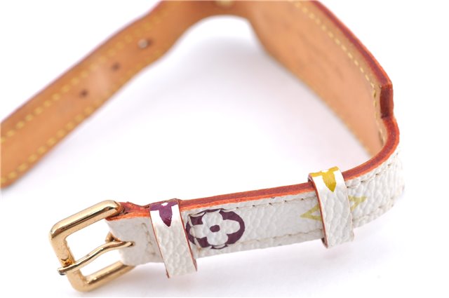 Auth LOUIS VUITTON Monogram Multicolor Bracelet Porto Adrdess M92594 White H8026