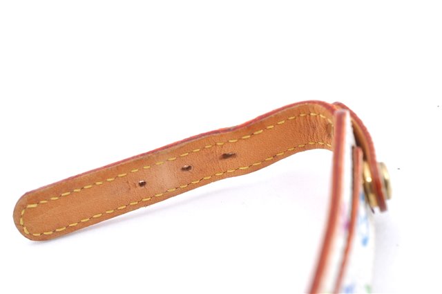Auth LOUIS VUITTON Monogram Multicolor Bracelet Porto Adrdess M92594 White H8026