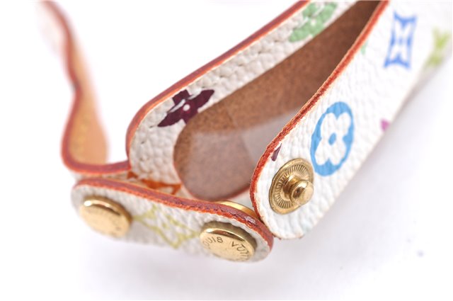Auth LOUIS VUITTON Monogram Multicolor Bracelet Porto Adrdess M92594 White H8026