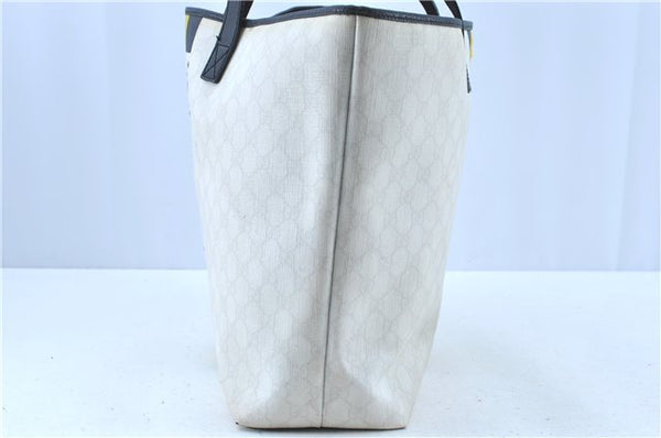 Authentic GUCCI Joy Line Shoulder Tote Bag GG PVC Leather 257245 White H8032