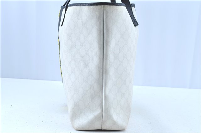 Authentic GUCCI Joy Line Shoulder Tote Bag GG PVC Leather 257245 White H8032