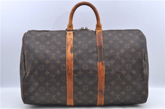 Authentic LOUIS VUITTON Monogram Keepall 45 Boston Bag M41428 LV Junk H8035