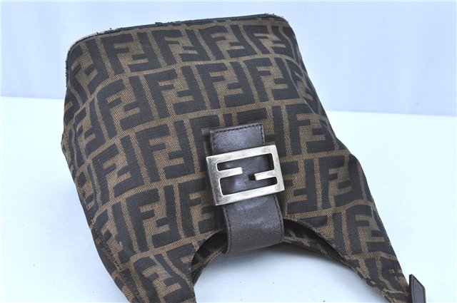 Auth FENDI Zucca Mamma Baguette Shoulder Hand Bag Canvas Leather Brown H8036