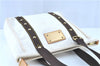 Authentic LOUIS VUITTON Antigua Cabas MM Tote Bag White Brown M40036 LV H8041