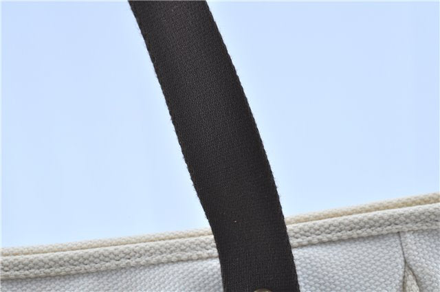 Authentic LOUIS VUITTON Antigua Cabas MM Tote Bag White Brown M40036 LV H8041
