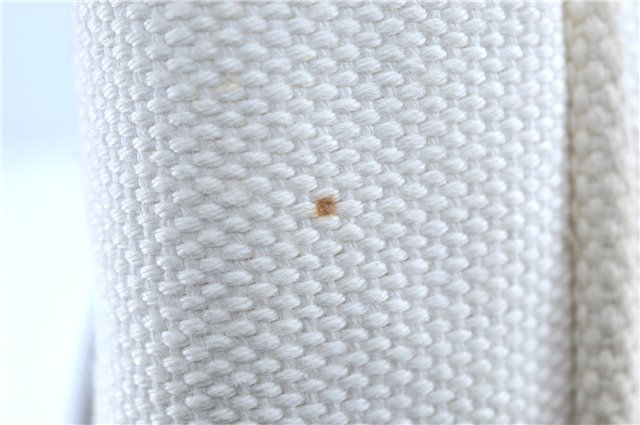 Authentic LOUIS VUITTON Antigua Cabas MM Tote Bag White Brown M40036 LV H8041