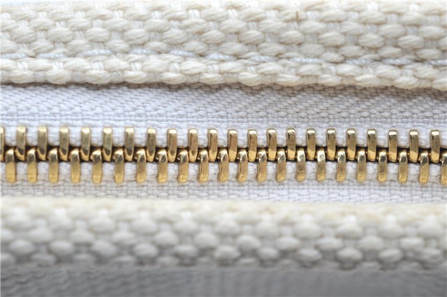 Authentic LOUIS VUITTON Antigua Cabas MM Tote Bag White Brown M40036 LV H8041