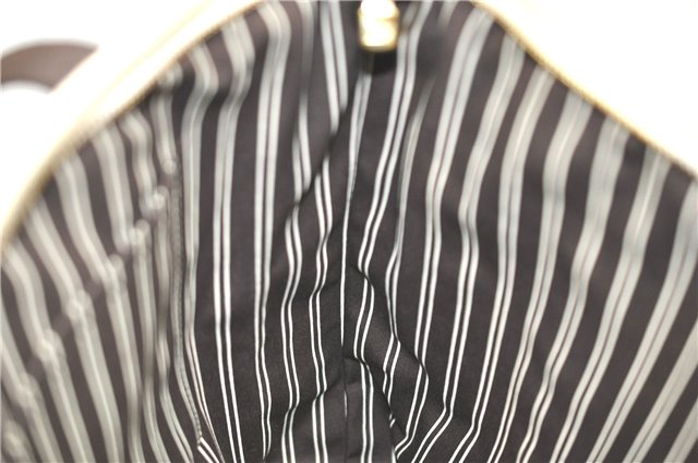 Authentic LOUIS VUITTON Antigua Cabas MM Tote Bag White Brown M40036 LV H8041