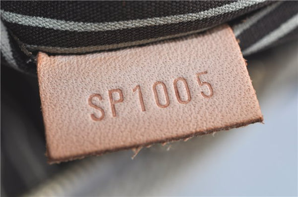 Authentic LOUIS VUITTON Antigua Cabas MM Tote Bag White Brown M40036 LV H8041