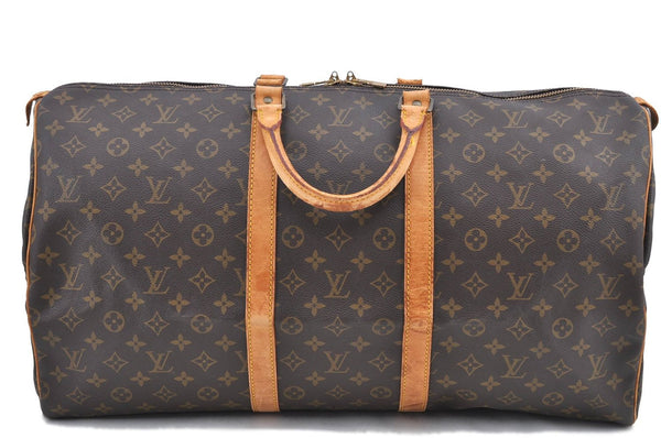 Authentic LOUIS VUITTON Monogram Keepall 55 Boston Bag M41424 LV H8042