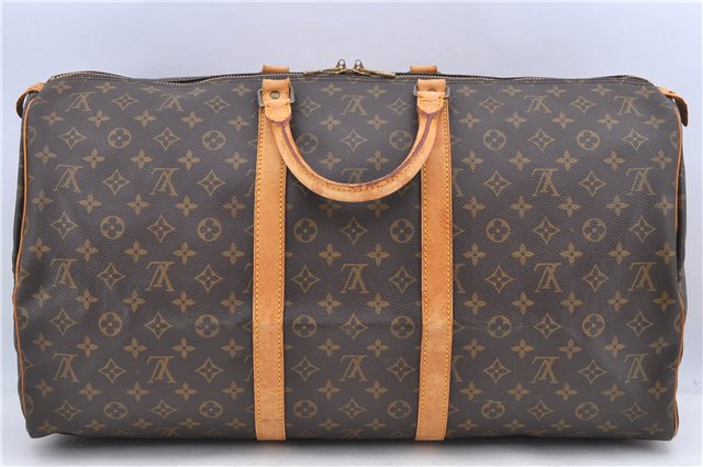 Authentic LOUIS VUITTON Monogram Keepall 55 Boston Bag M41424 LV H8042