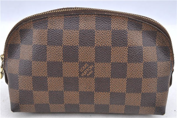 Authentic LOUIS VUITTON Damier Pochette Cosmetic Pouch N47516 LV H8043