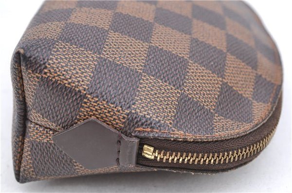 Authentic LOUIS VUITTON Damier Pochette Cosmetic Pouch N47516 LV H8043