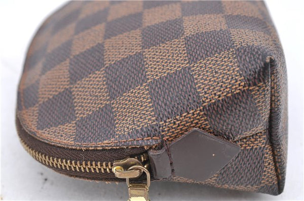 Authentic LOUIS VUITTON Damier Pochette Cosmetic Pouch N47516 LV H8043