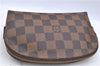 Authentic LOUIS VUITTON Damier Pochette Cosmetic Pouch N47516 LV H8043