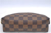 Authentic LOUIS VUITTON Damier Pochette Cosmetic Pouch N47516 LV H8043