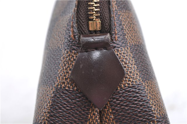 Authentic LOUIS VUITTON Damier Pochette Cosmetic Pouch N47516 LV H8043