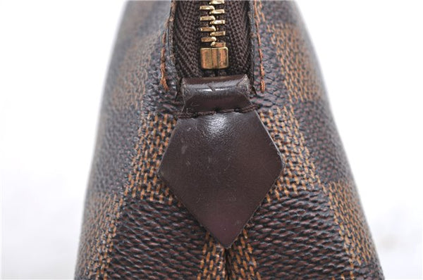 Authentic LOUIS VUITTON Damier Pochette Cosmetic Pouch N47516 LV H8043