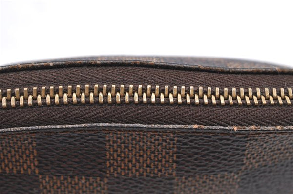 Authentic LOUIS VUITTON Damier Pochette Cosmetic Pouch N47516 LV H8043