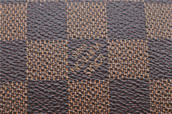 Authentic LOUIS VUITTON Damier Pochette Cosmetic Pouch N47516 LV H8043