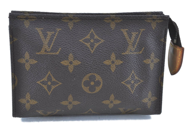 Auth LOUIS VUITTON Monogram Poche Toilette 15 Cosmetics Pouch M47546 LV H8045