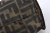 Authentic FENDI Zucca Hand Tote Bag Purse Nylon Leather Brown H8055
