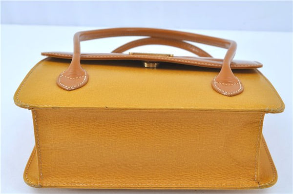 Authentic Burberrys Vintage Leather Hand Bag Yellow H8056