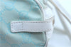 Authentic GUCCI Hand Boston Bag Purse GG Canvas Leather 0000851 Light Blue H8058