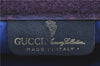 Authentic GUCCI Sherry Line Clutch Bag Purse GG PVC Leather Navy Blue  H8060