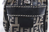 Authentic FENDI Zucchino Hand Bag Canvas Leather Navy Blue H8064