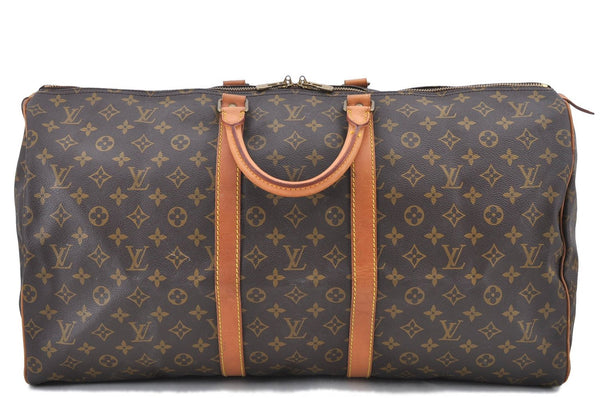 Authentic LOUIS VUITTON Monogram Keepall 55 Boston Bag M41424 LV H8069